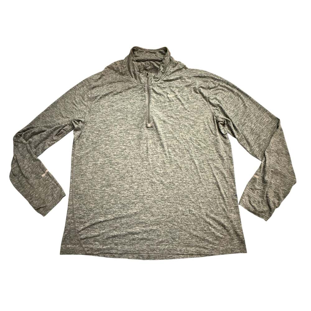 Nike Dri-FIT Men's Heathered Gray 1/4 Zip Long Sleeve Running Pullover XXL